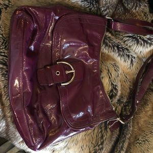 Coach patent leather plum color purse